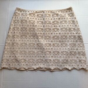 J. Crew Cream Eyelet Mini Skirt Sz 4 – Boho Lace, Coastal Y2K